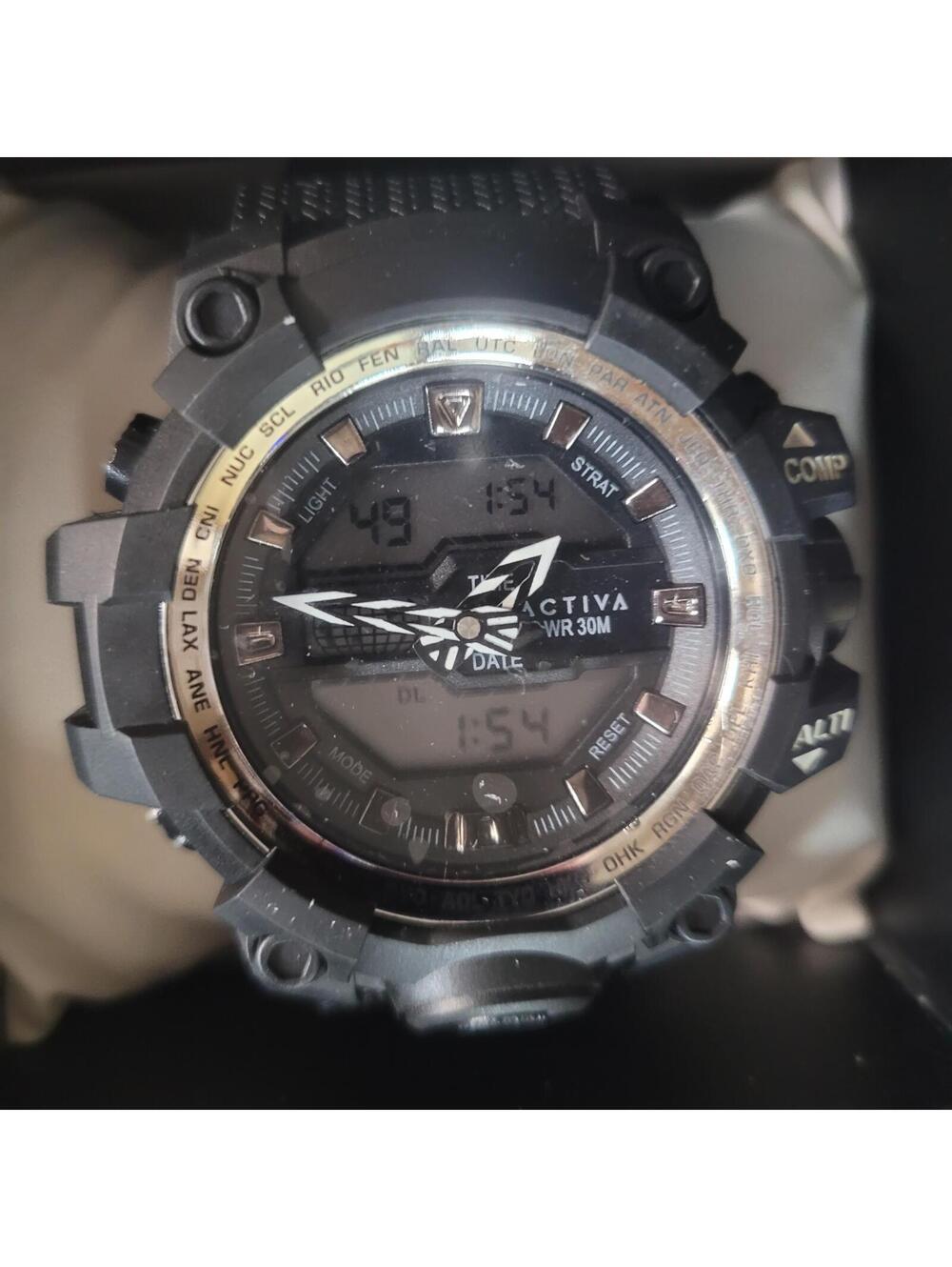 Activa Digital Analog Black Sport Watch with Rubber Strap